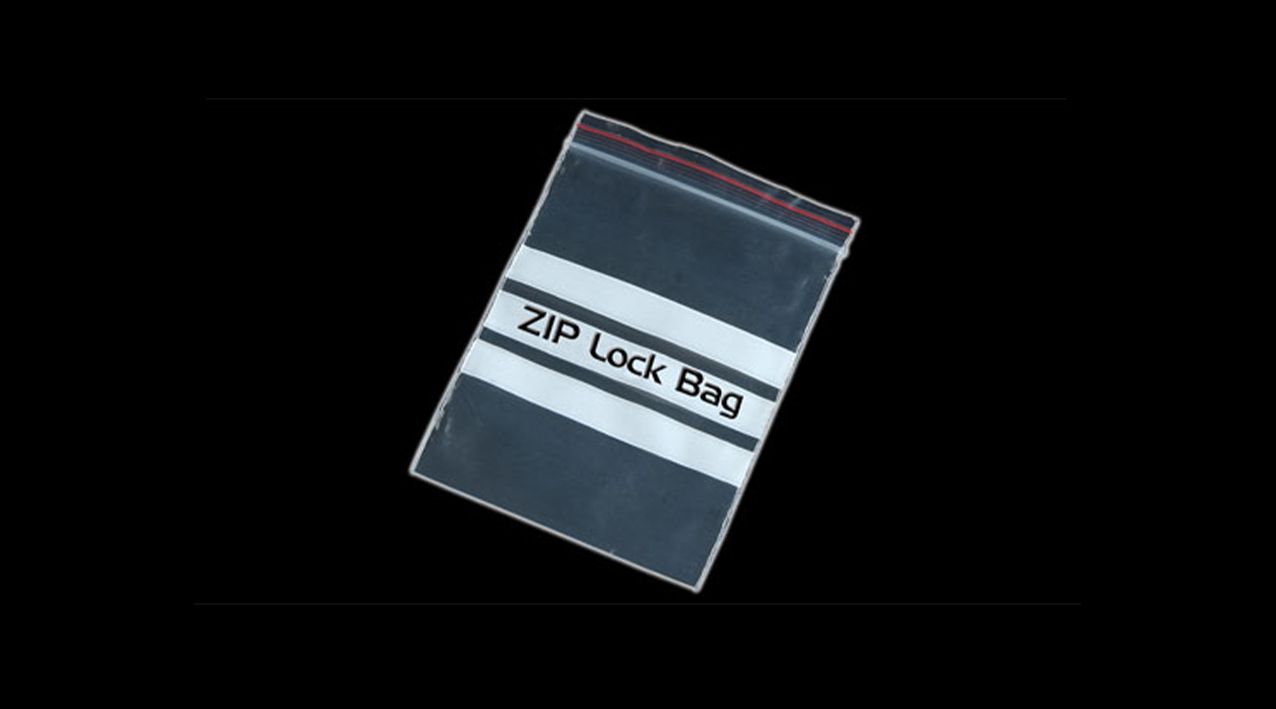 Zip lock bag with white write-on panel